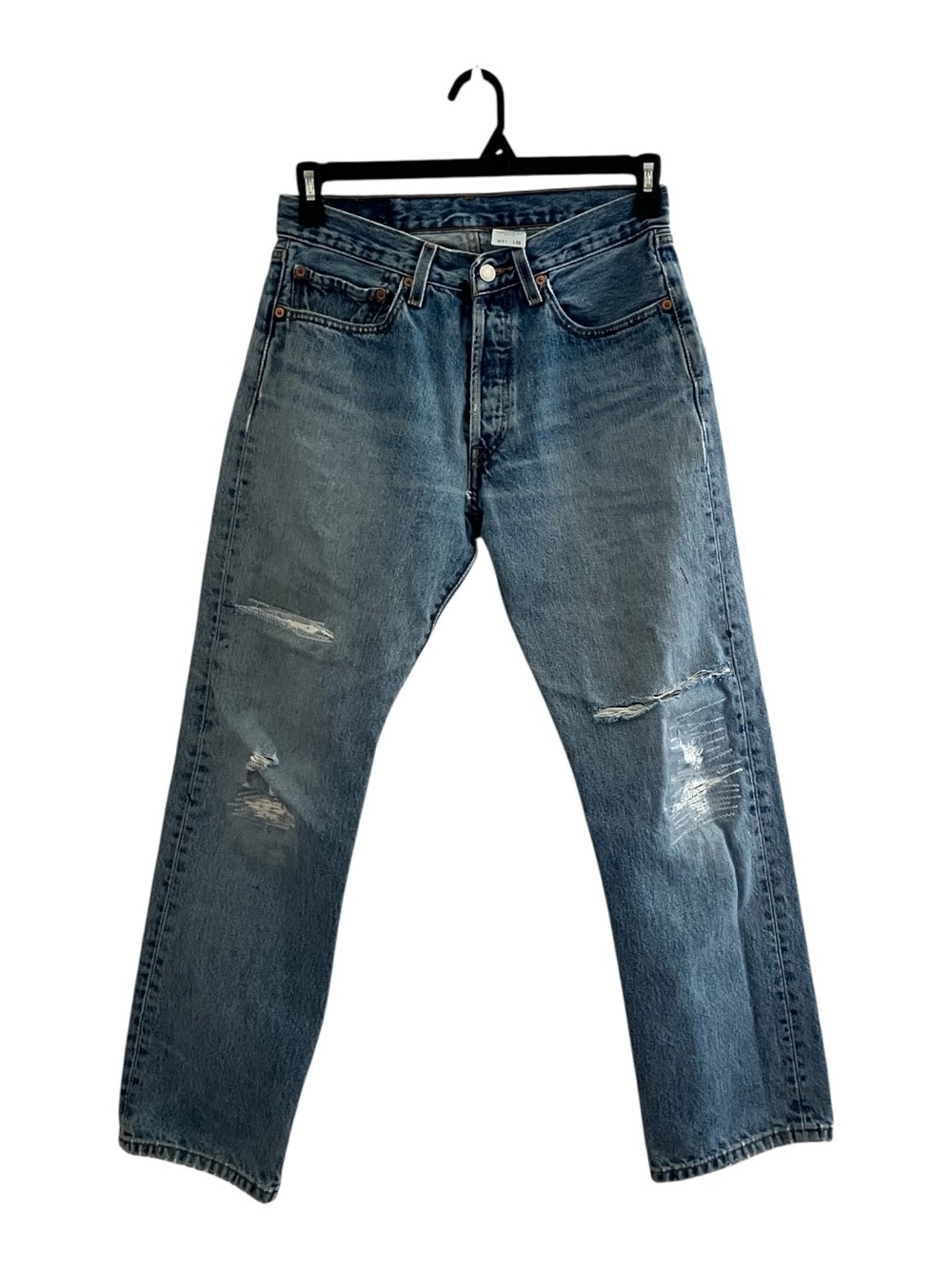 Vintage Levi’s 501 Distressed Button Fly Light Wash Jeans Y2K Men’s W31 L30